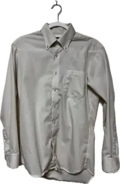 スーツセレクト ボタンダウン ワイシャツ ノーアイロン 茶チェック [m］