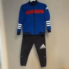 adidas 青 ストライプ ジャージ 140