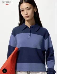 新品 ユニクロ JW ANDERSON ラムポロセーター Lサイズ ブルー
