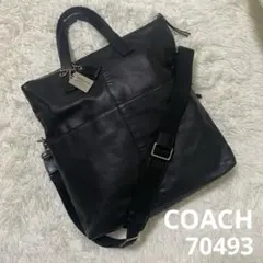 【保存袋付】コーチ　トンプソン70493 ショルダーバッグ　2way レザー　黒