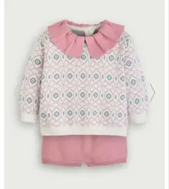 出品26日まで！美品⭐︎モイモルン　セットアップ　ノルディックピンク長袖ニットのサムネイル