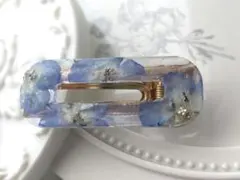 ハンドメイド レジン スティックバレッタ ブルー系