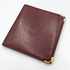Cartier カルティエ マストライン 2Cロゴ 二つ折り財布 ボルドー