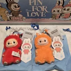 ポップマート ザ モンスターズ ラブブ ピン フォー ラブ X Z 赤 オレンジ