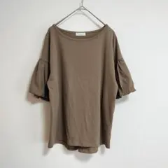 earth music & ecology パフ袖カットソー F カーキベージュ