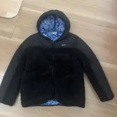 フリースキルティングジャケット 黒/青