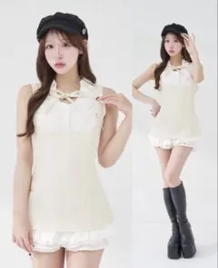 Darich クラシカルドッキングフリルミニワンピース