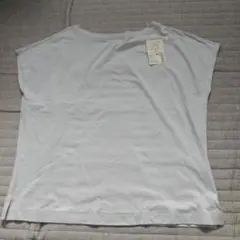 無印良品 ムラ糸 天竺編みフレンチスリーブTシャツ M ライトシルバーグレー