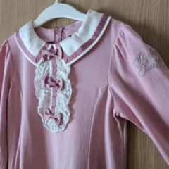 シャーリーテンプル　ピンク 襟付きワンピース　120