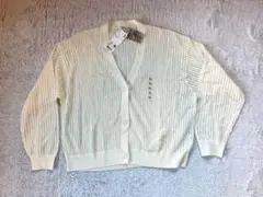 UNIQLO メッシュカーディガン XL アイボリー 新品タグ付き