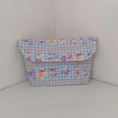 出し入れ簡単　横入れお弁当袋【ドリンク〜水色】封筒型　お弁当袋