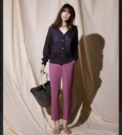 新品未使用plst リネンブレンドスティックパンツ　ピンク