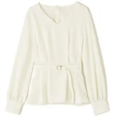 N.ペプラムブラウス(ベルト付き)