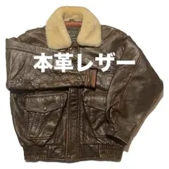 90s 本革レザー A-2 G-1 フライトジャケット ボンバー ビンテージ ⑤