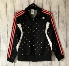 【美品】アディダス クライマ365 デザイン総柄 トラックジャケット 黒 L