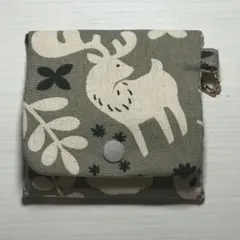 ハンドメイド ミニ財布 コインケース シカ柄 北欧風