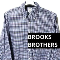 BROOKS BROTHERS L 長袖シャツ 青 紫 ピンク ギンガムチェック