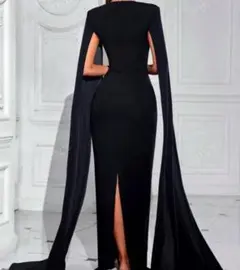 ビーズ装飾 ブラックドレス