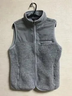 グレー フリース ベスト ジッパー付き M