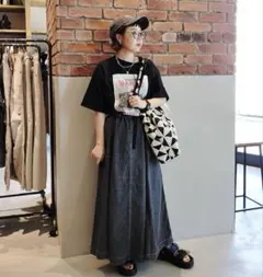 【美品】ニコアンド ベルトフレアスカート　M