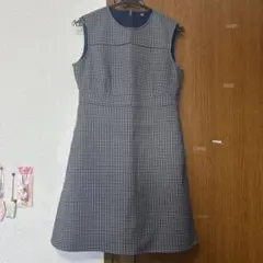 ノースリーブ 膝丈ワンピース チェック柄