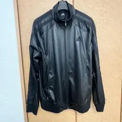 adidas Climalite アディダス トラックジャケット レザー調 黒色