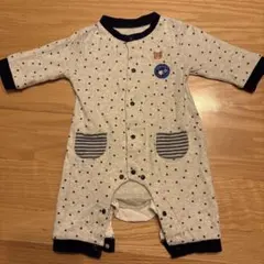 60-70cm【秋冬】星柄 ロンパース カバーオール