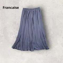 フランセーズ 大きいサイズ フレアスカート ロング丈 ウエストゴム フェミニン