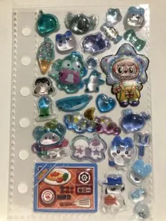 ⑨【ブルー系】立体シール まとめ売り おすそ分け シール交換