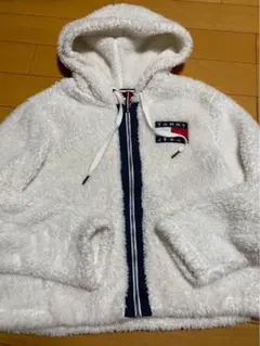 TOMMY JEANS フリースジャケット Lサイズ ホワイト