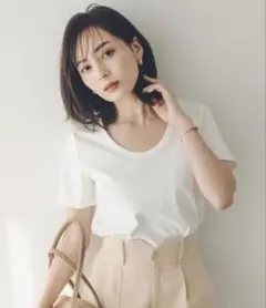 COHINA 【接触冷感】シルケットコットンベーシックTシャツ 白黒セット