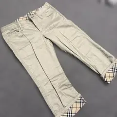 Burberry ベージュ クロップドパンツ チェック柄のサムネイル