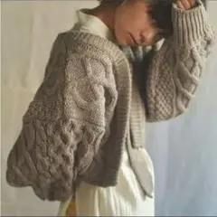 最終価格WoM オーバーサイズ ケーブルニット カーディガン