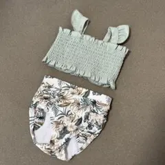 【美品】水着 女の子 80 セパレート　ボタニカル柄