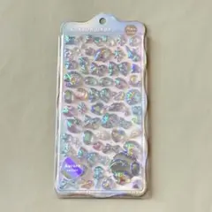 水色 オーロラ ボンボンドロップシール ぷくぷく キラキラ ぷっくり シール5個