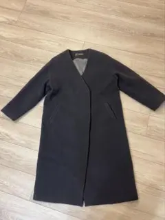 NATURAL BEAUTY BASIC MANTECO ノーカラーウールコート