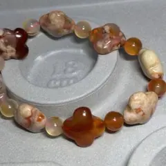 値下げしました❗️オレンジ桜瑪瑙 天然石 ブレスレット