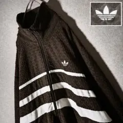 【新品・タグ付】adidas ワッフル素材 トラックジャケット 刺繍 希少2XL