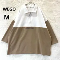 美品 WEGO メンズ M ハーフジップ カットソー 七分袖 襟付き