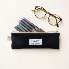 モノトーン ファスナーペンケース 文具 韓国風 ハンドメイド