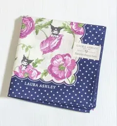 新品未使用 ローラ アシュレイ サンリオ クロミ ハンカチ ネイビー