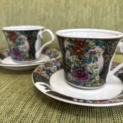 お値下げ‼️美品★九谷焼★正峰★金彩錦絵カップ&ソーサー