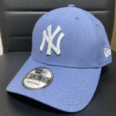 NEW ERA ニューエラ ブルーxホワイト　9FORTY リネン素材