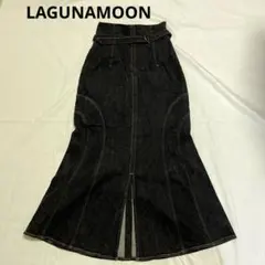 最終値下げLAGUNAMOON(ラグナムーン)ダークデニム フレアスカート
