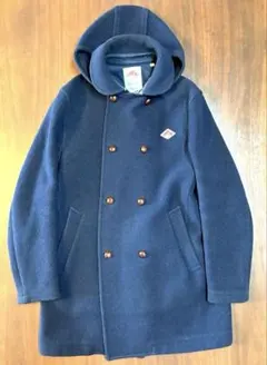 【中古品】DANTON ウールモッサ フード付き ピーコート ネイビー 40のサムネイル