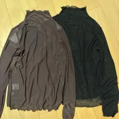 新品タグ付き しまむらHelm メッシュハイネック長袖Tシャツ 2枚セット M