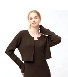 【新品未使用品】GU マルチウェイリブニットワンピース カーディガン 3XL