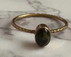 ダークグリーントルマリンリング 14号