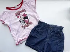 ディズニー リトシー　Littc ミニーTシャツ　デニム　保育園着90 しまむら