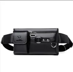 多機能ポケット付きボディバッグ 黒
